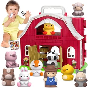 Conjunto de brinquedos Toy Big Red Barn Farm Animal para crianças de 1 a 3 anos