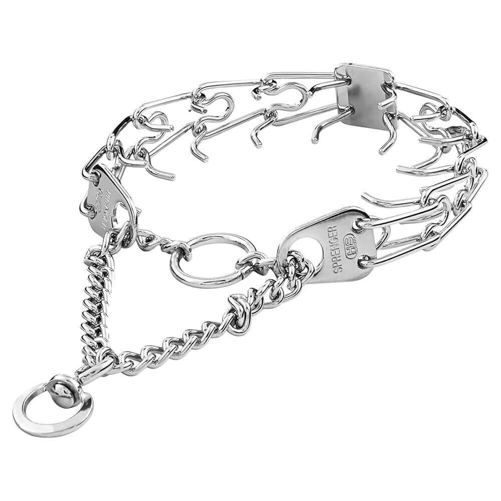 Coleira Herm Sprenger Chrome Pinch/Spike/Prong para cães pequenos