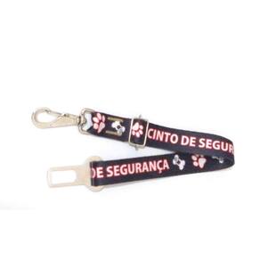 Cinto de Segurança para Cachorro Nylon 25mm Preto 35cm-62cm