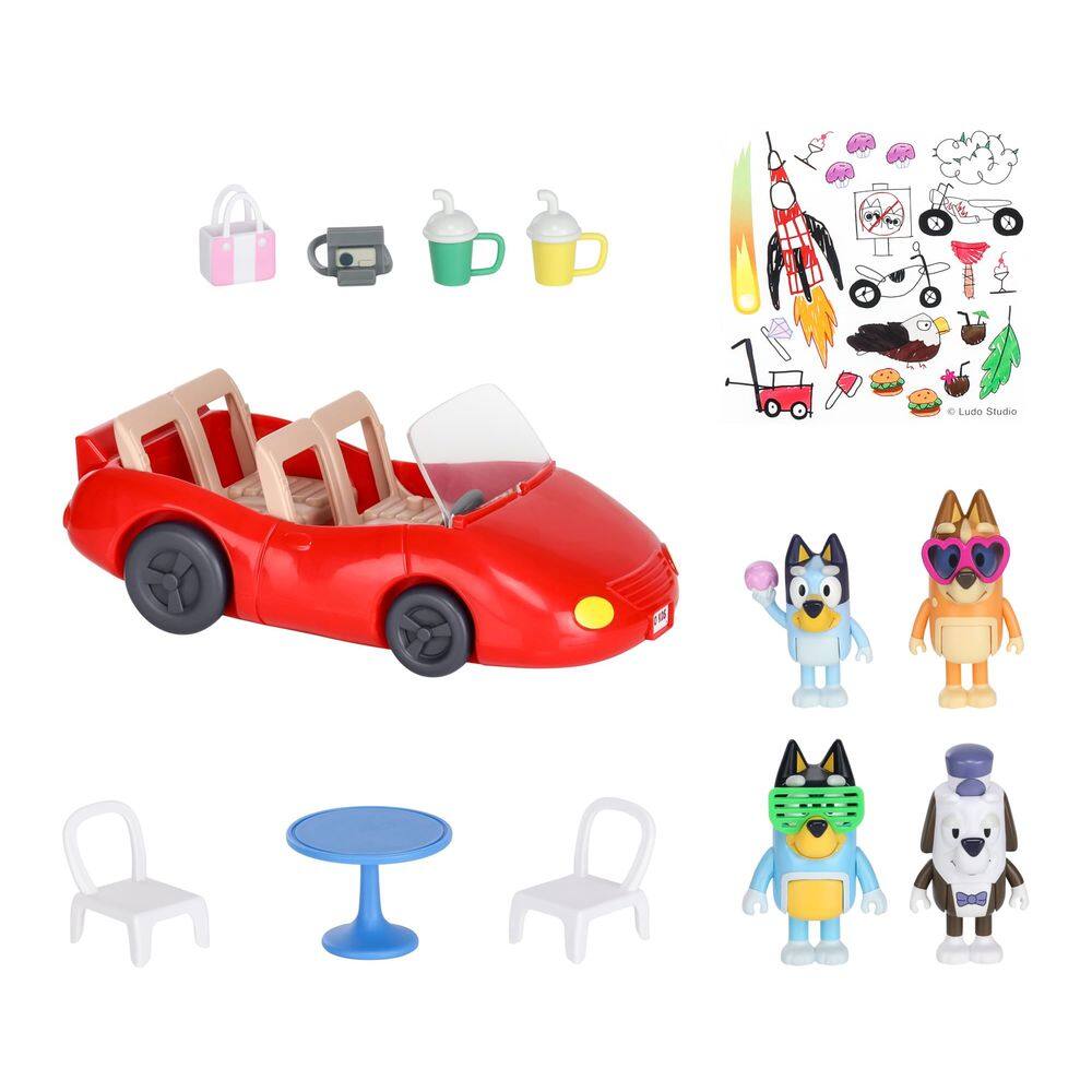 Veículo de brinquedo Bluey Escape conversível com 4 bonecos e acessórios