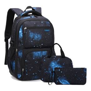Conjunto de mochilas Bansusu Galaxy para meninos com lancheira e estojo de lápis