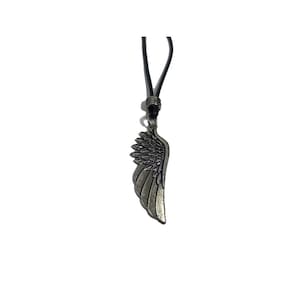 Colar Asa de Anjo Cordão Regulável Prateado
