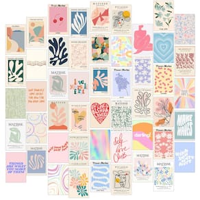 Kit de colagem de parede para decoração de quarto Aesthetic Danish Pastel 50 unidades