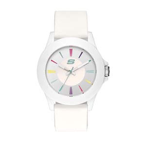 Relógio Skechers Rosencrans SR6080, estojo feminino branco de 40 mm