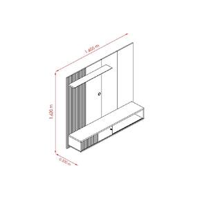 Painel Aurora para TV de até 65 polegadas - Cumaru - Madetec