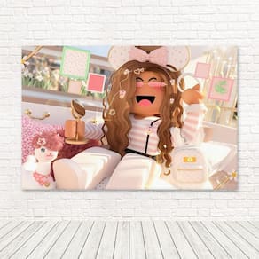 Painel Retangular Sublimado Roblox Menina 2,0X1,5 Frt-4249