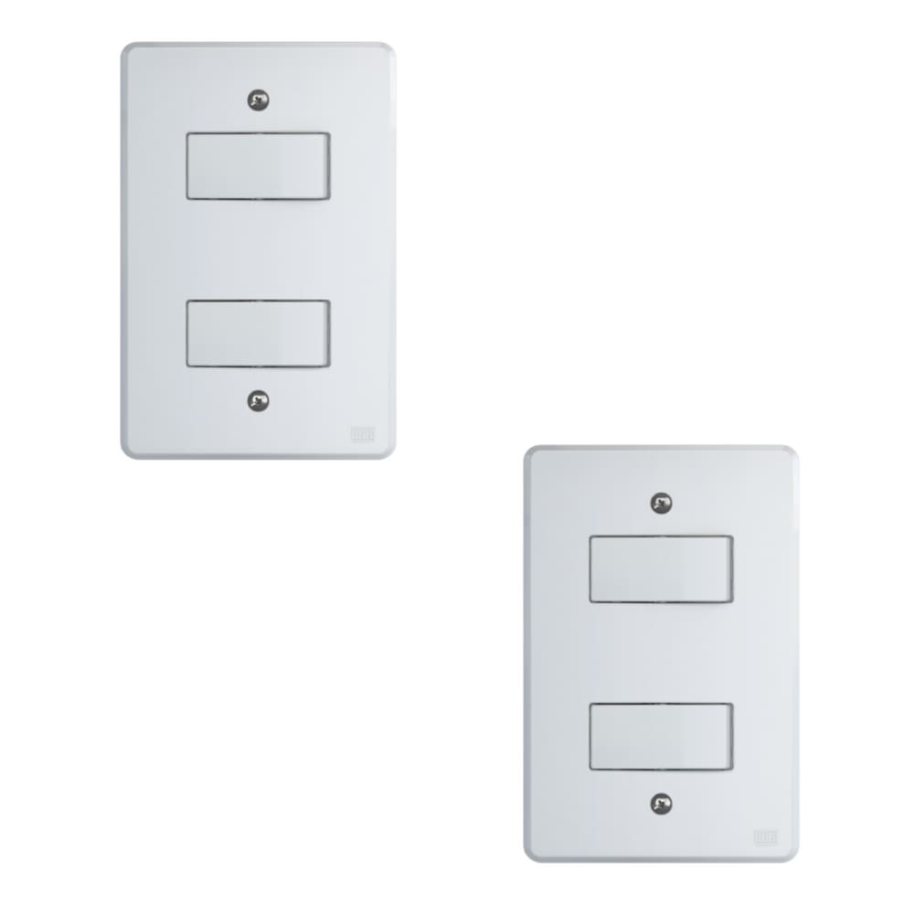 Kit Conjunto Interruptor 4x2 | 2 Teclas Simples 10A 250V 2 peças