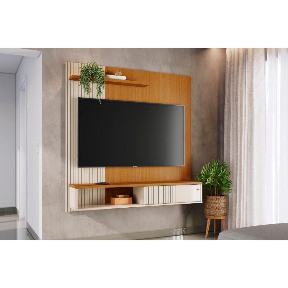 Rack Aurora para TV de até 65 polegadas - Cinamomo Off White - Madetec