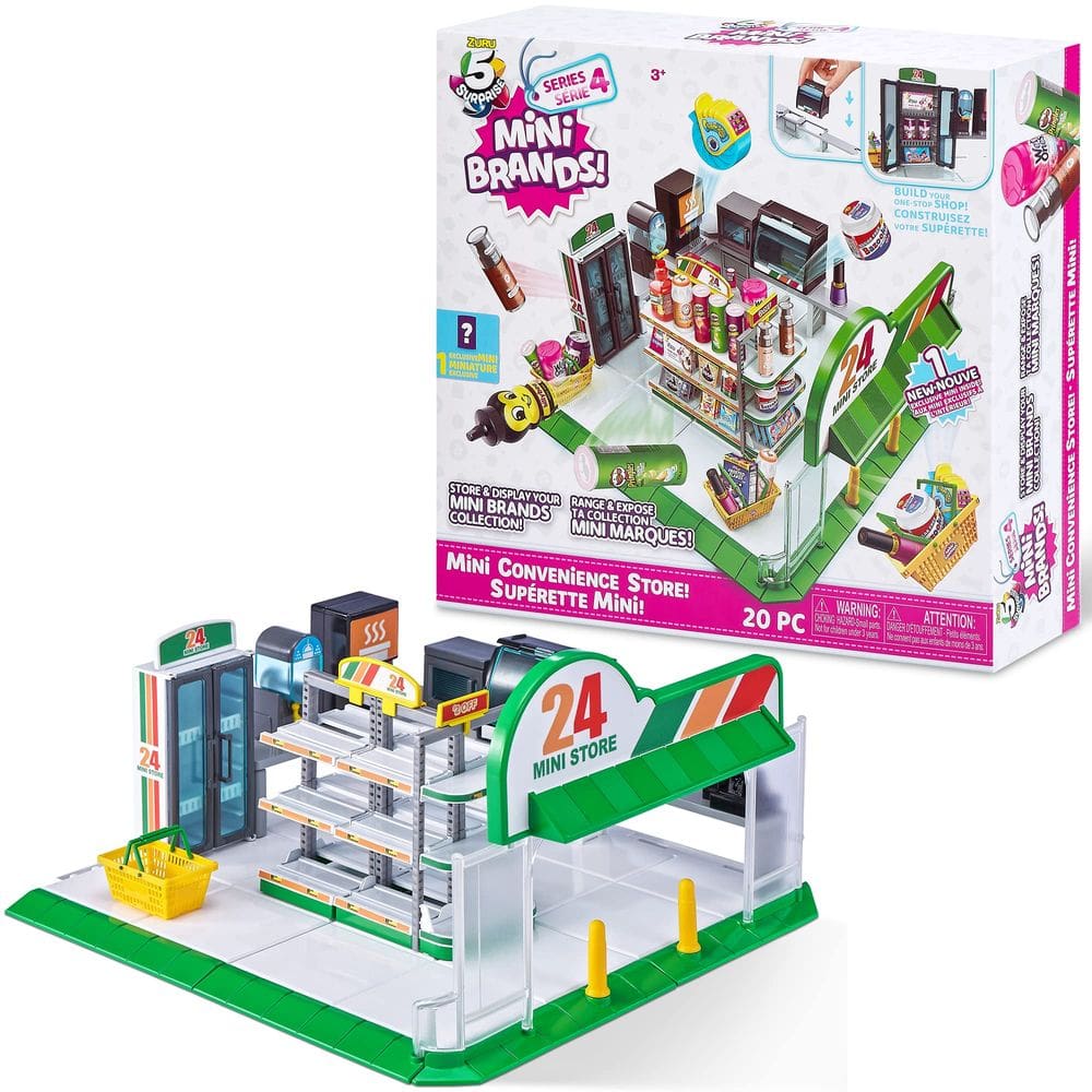 Playset 5 Surprise Mini Brands Mini Loja de Conveniência Série 4