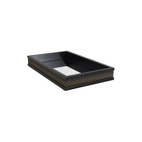 Bandeja Espelhada Lavabo, Banheiro 30X18 Trançada Marrom