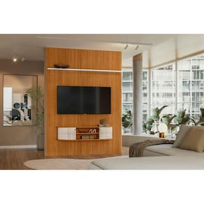 Estante Suspenso New Monte Carlo Para TV até 65 Polegadas - Cinamomo Off White - Madetec