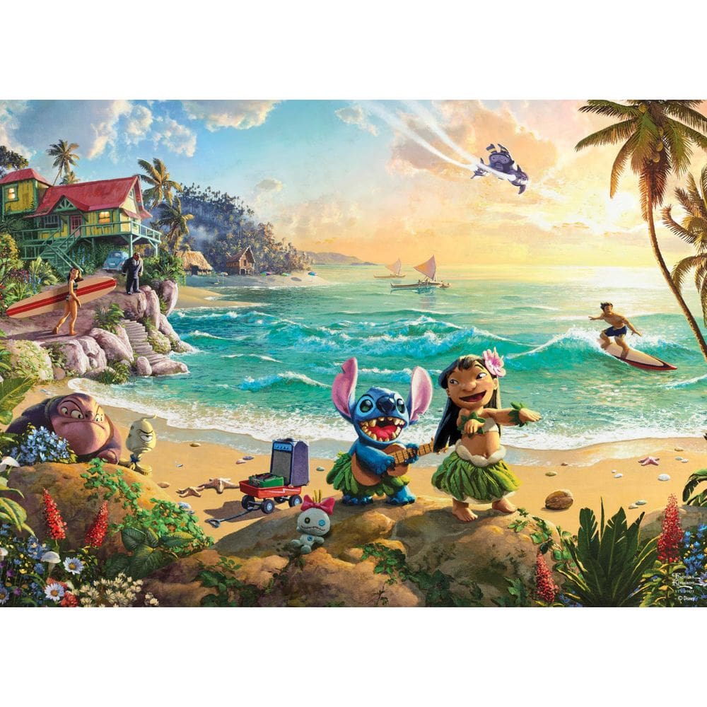 Quebra-cabeça Ceaco Thomas Kinkade Disney Lilo and Stitch 1000 unidades