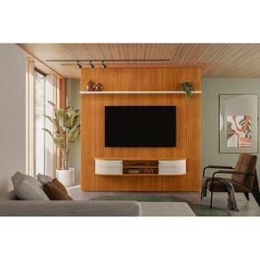 Painel+Rack Suspenso New Bugatti Para TV até 75 Polegadas - Cinamomo Off White - Madetec