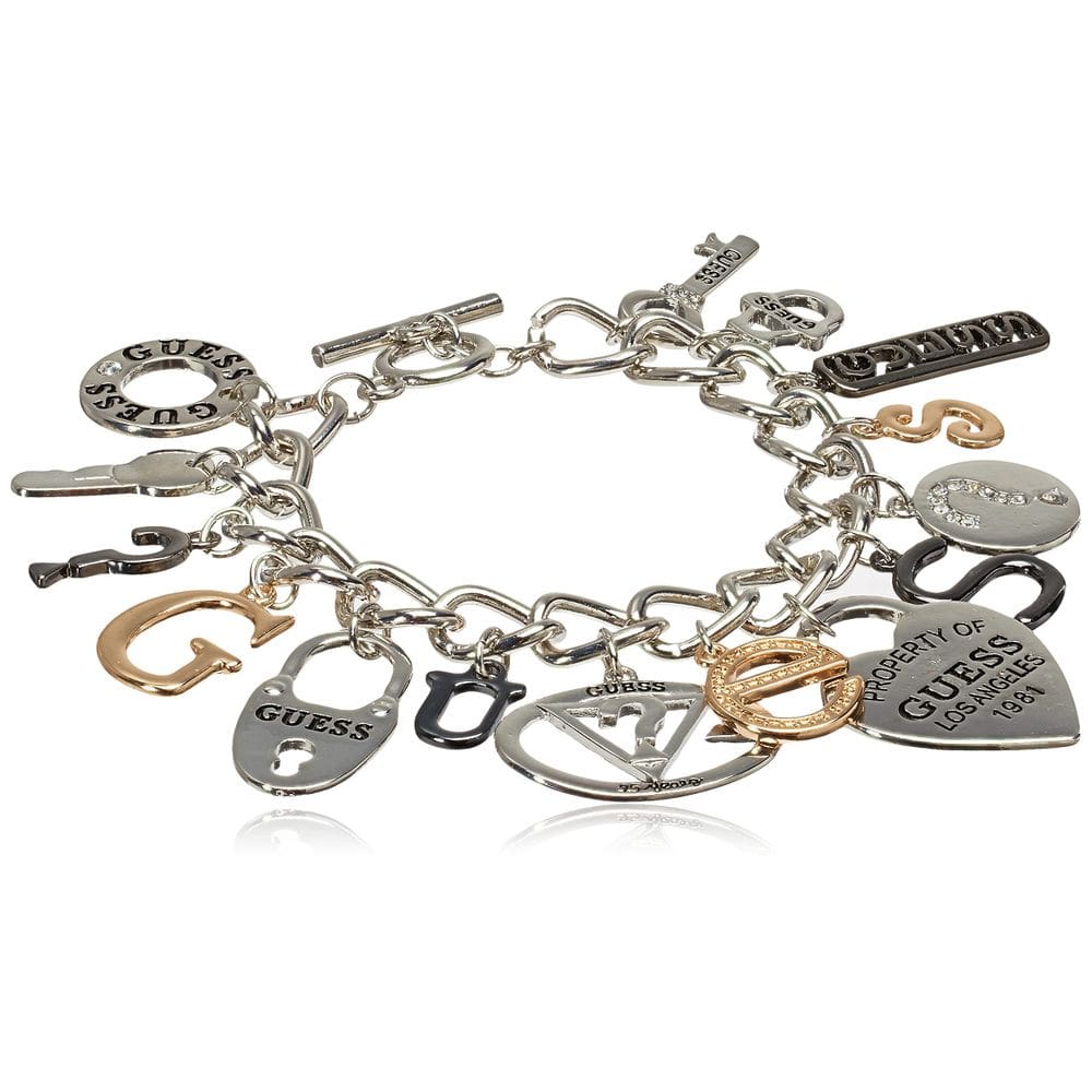 Pulseira GUESS Basic Mixed Metal Logo Charm Toggle