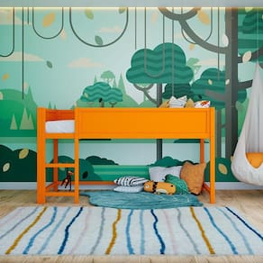 Cama Alta Infantil Em Madeira E Mdf Sureleve Laranja