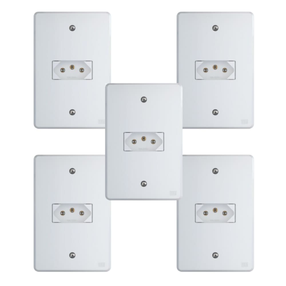 Kit Conjunto Tomada 4x2 | 1 módulo 2P+T 10A 250V 5 peças