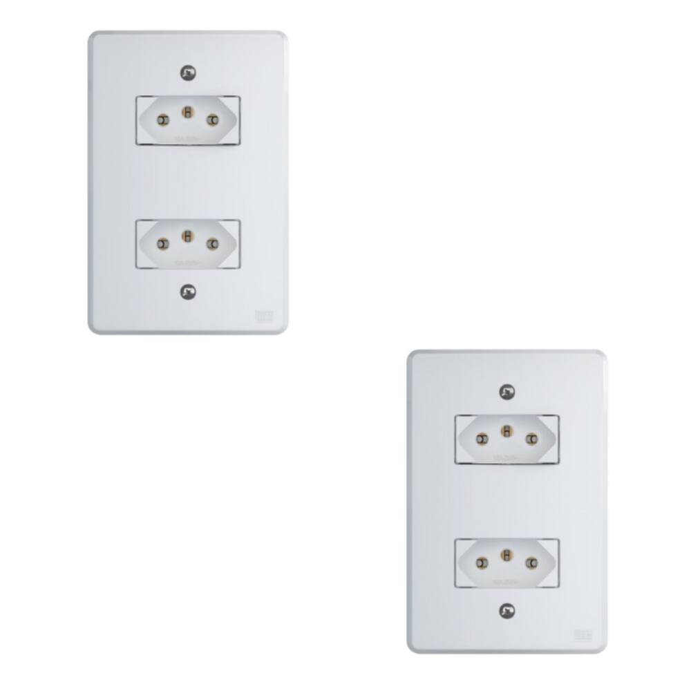 Kit Conjunto Tomada 4x2 | 2 módulos 2P+T 20A 250V 2 peças