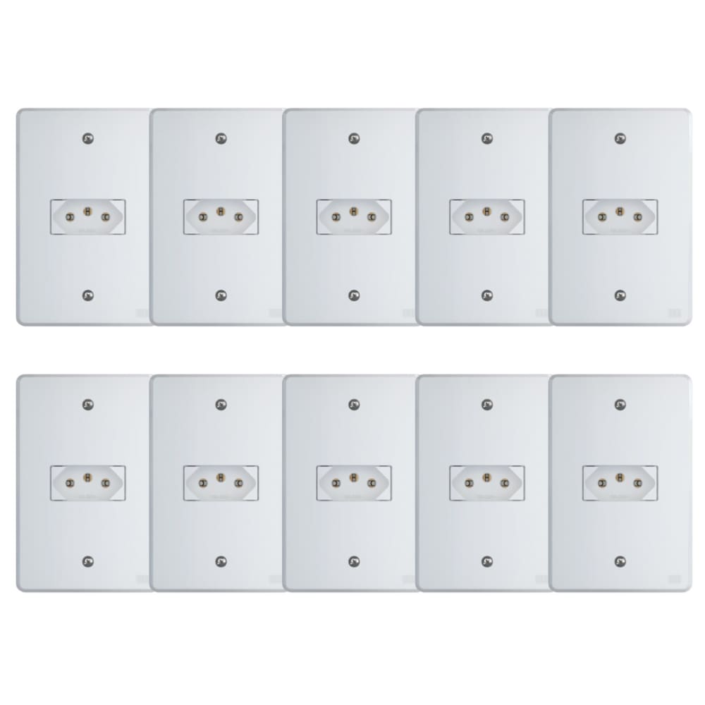 Kit Conjunto Tomada 4x2 | 1 módulo 2P+T 20A 250V 10 peças