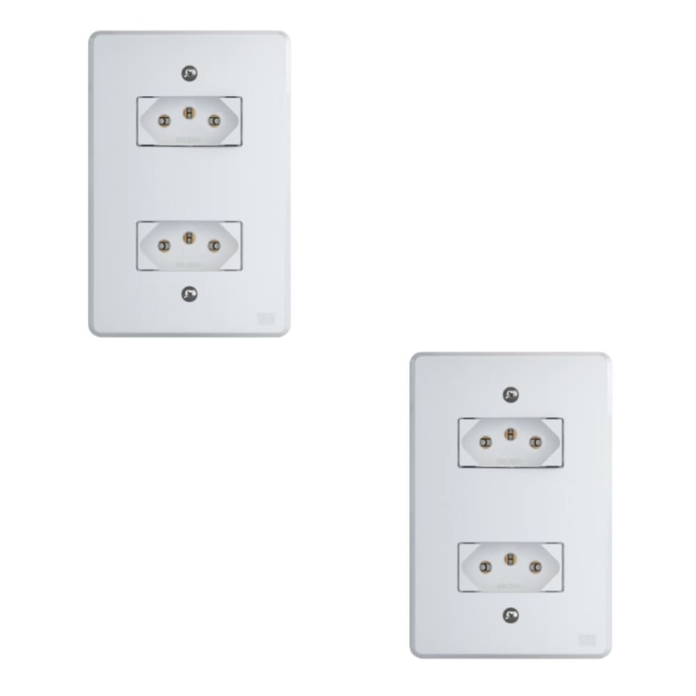 Kit Conjunto Tomada 4x2 | 2 módulos 2P+T 10A 250V 2 peças