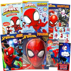 Conjunto de livros para colorir Crenstone Spiderman para crianças com adesivos