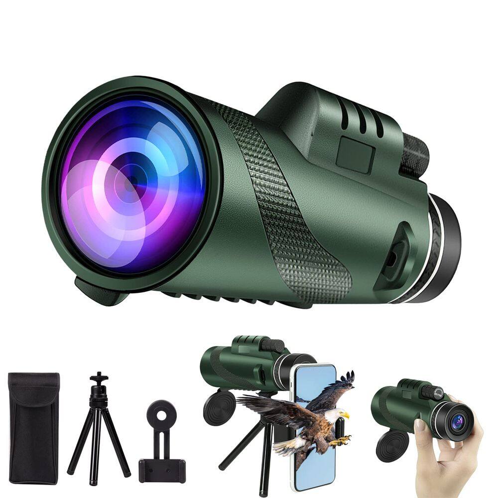 Telescópio monocular DIKENLAND 80x100 de alta potência com adaptador