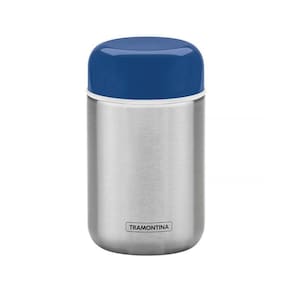 Pote Térmico Tramontina Aço Inox Com Tampa Azul 8,8 Cm 400Ml