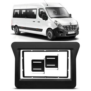 Moldura De Painel 2 Din Renault Master 2010 À 2019 Preto