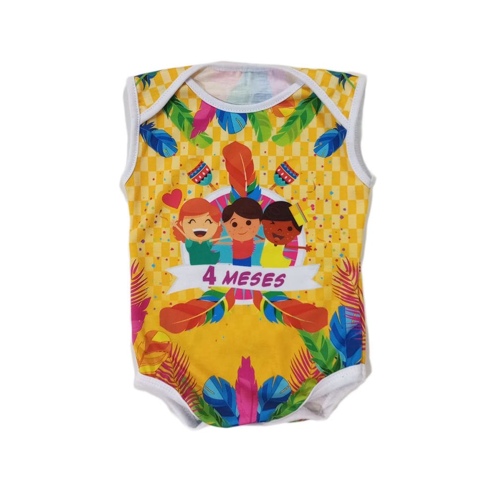 Body Abadá de Bebê Fantasia Carnaval Bloquinho Mesversario