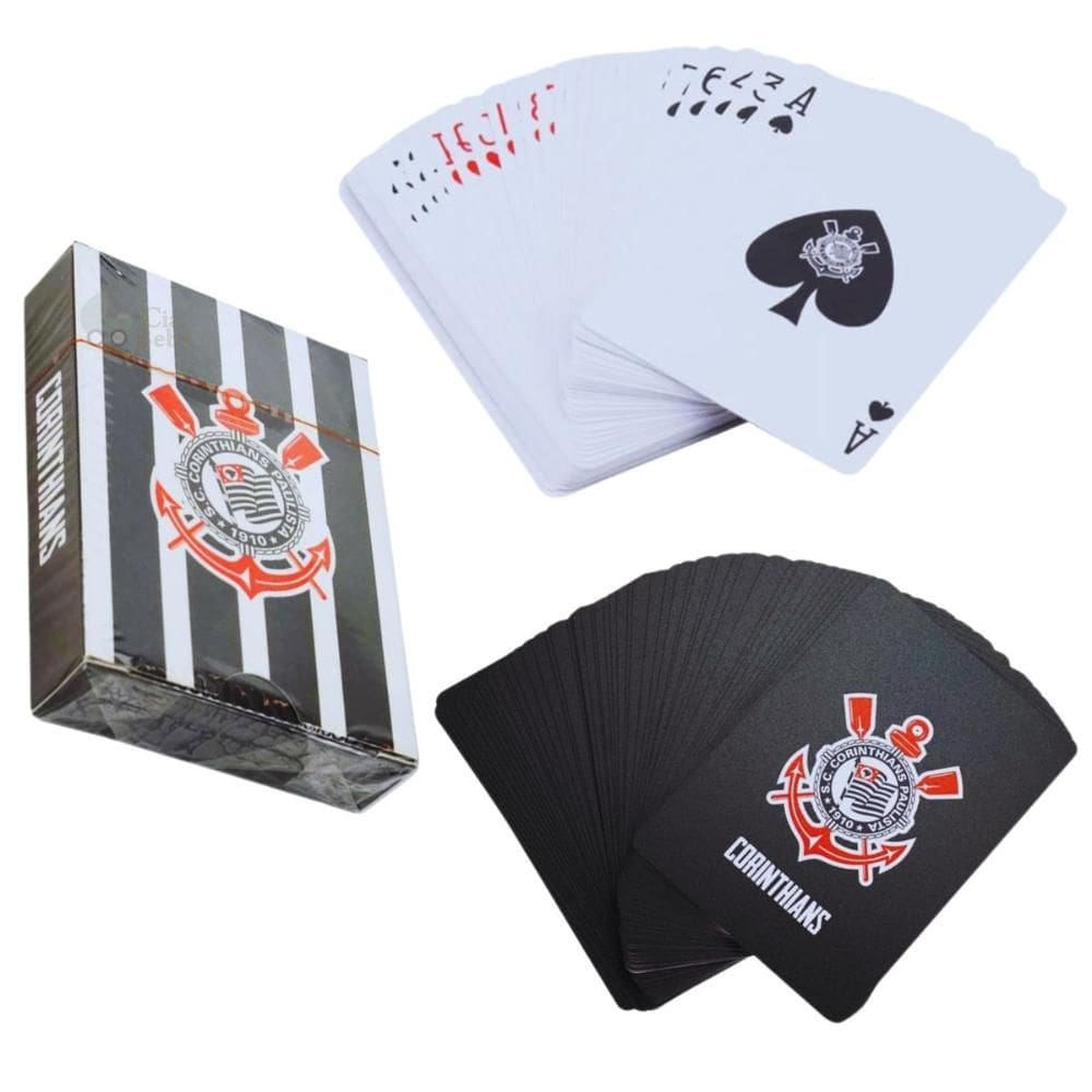 Baralho de Plástico Corinthians 54 Cartas Com Naipes Oficial