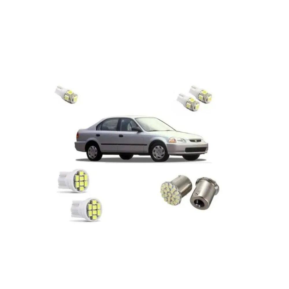 Kit Lâmpadas Led Honda Civic 99-00 - Farolete, Teto, Placa