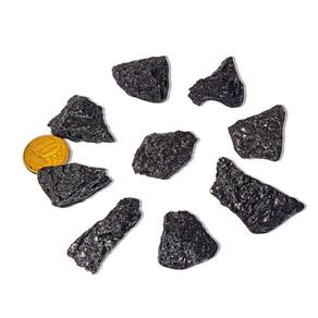 10 Cascalho Quartzo Preto Natural Furo Vazado 20 a 30mm