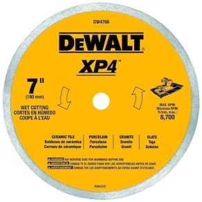 Lâmina de porcelana DEWALT DW4766 XP4 7 polegadas