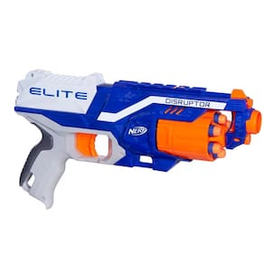 Blaster NERF Disruptor Elite com tambor giratório de 6 dardos e dardos