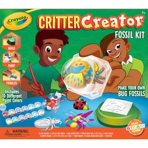 Kit de arte Crayola Metallic Clay com tintas e moldes fósseis para crianças com mais de 7 anos