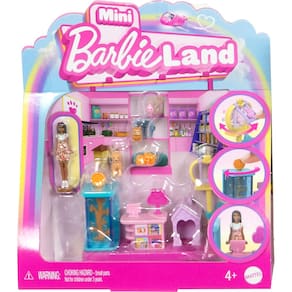 Conjunto de brinquedos Barbie Mini BarbieLand Pet Boutique com boneca de 1,5 polegadas