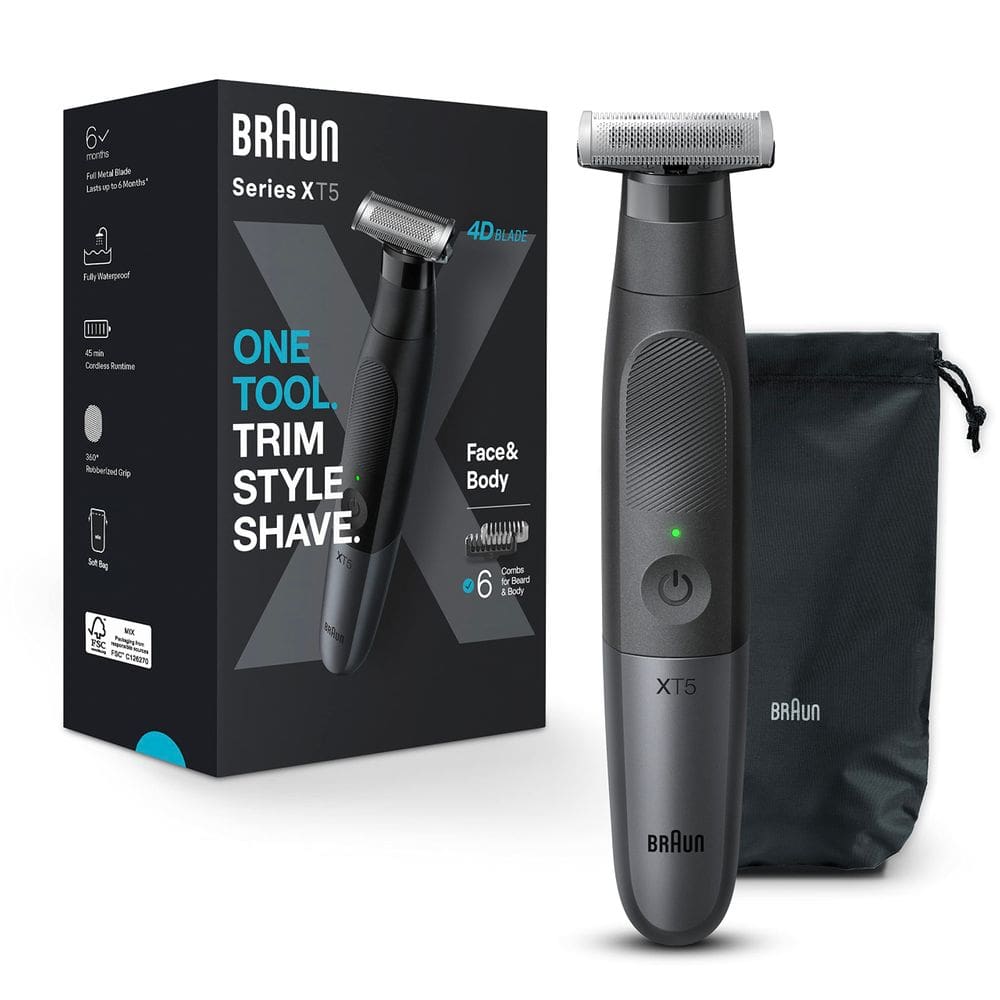 Aparador de barba e barbeador elétrico Braun Series XT5 para homens