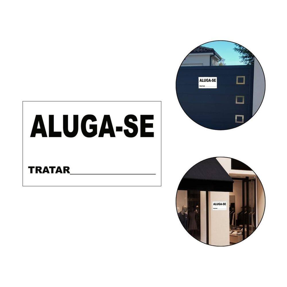Placa Aluga-Se Chapa Casa Salão Comercial Aluguel 31,5X19Cm