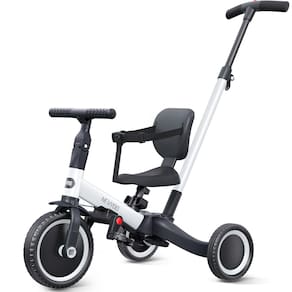 Bicicleta infantil newyoo TR007 4 em 1, triciclo de 1 a 3 anos, branca