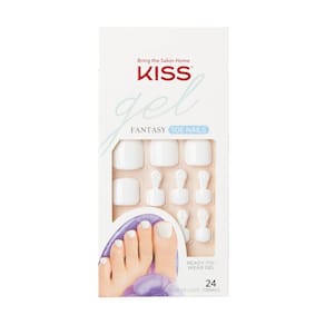 Pressione nas unhas dos pés KISS Gel Fantasy `This is Classic` White