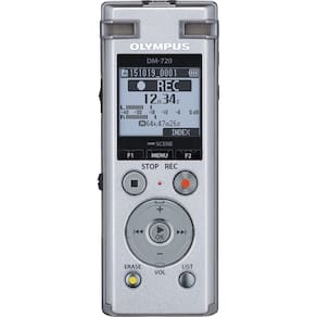 Gravador de voz Olympus DM-720 4GB com slot Micro SD prateado