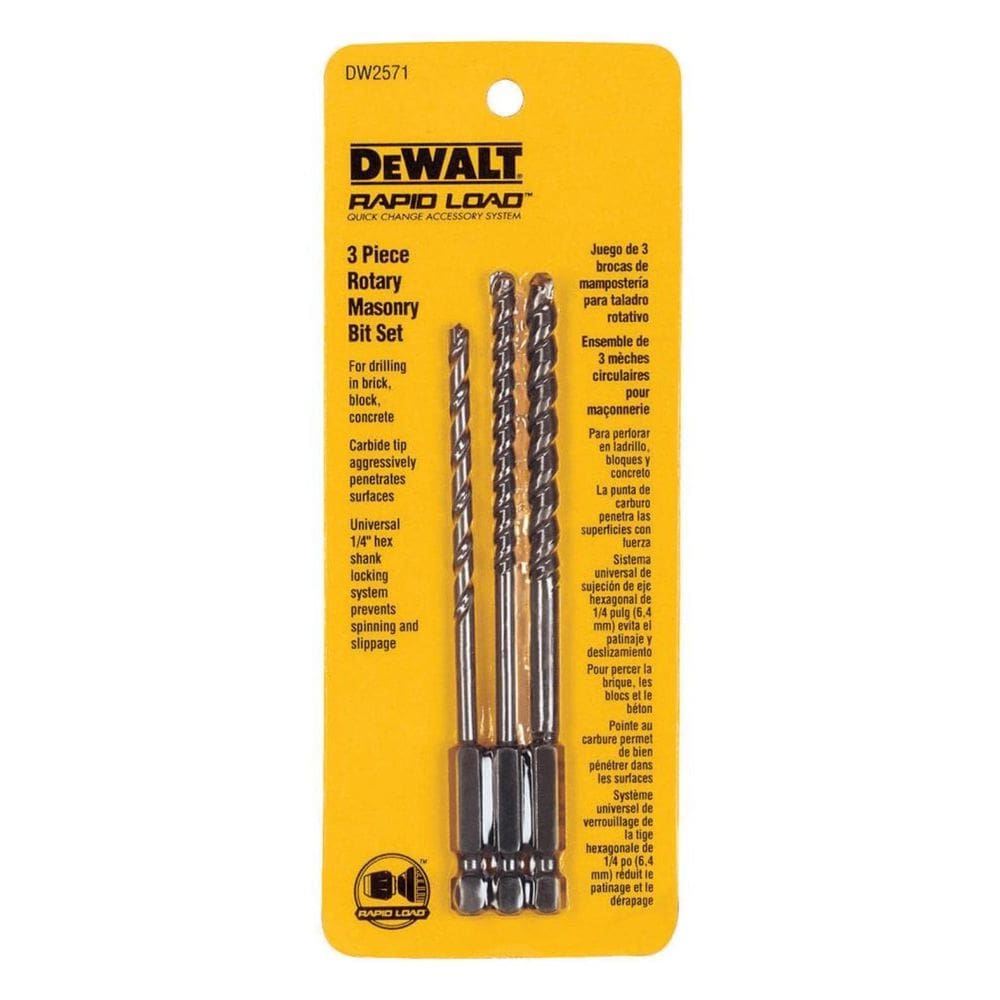 Conjunto de brocas para alvenaria DEWALT Rotary de 3 peças (DW2571)