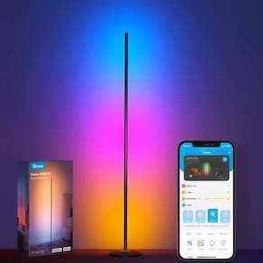 Luminária de chão Govee RGBIC LED Corner funciona com Alexa Black