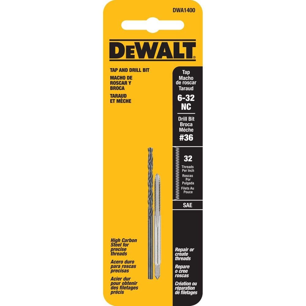 Conjunto de torneiras de perfuração DEWALT 6-32NC Thread 2 peças