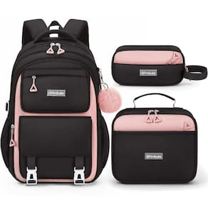 Mochila Fimibuke para meninas impermeável com lancheira e lápis