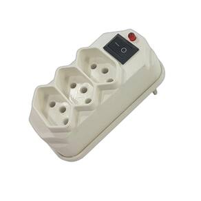 Adaptador Tomada Tripla Benjamim Branco 3 Pinos 127/220V 10A