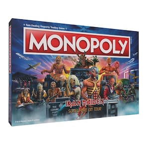 Jogo de tabuleiro USAOPOLY Monopoly Iron Maiden com 6 fichas