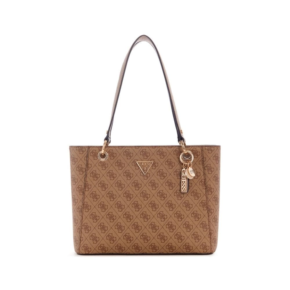 Bolsa GUESS Noelle Small Noel Tote Latte Logo para mulheres