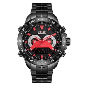 Relógio Masculino Weide Anadigi Wh8501B - Preto E Vermelho