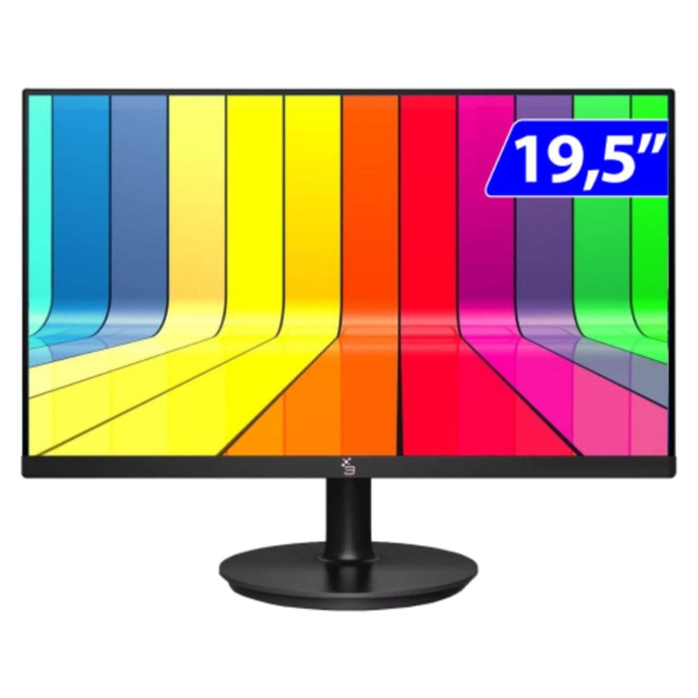 Monitor 3GREEN 19,5P 75HZ 2MS HDMI VGA Vesa - M195WHD  Preto  Bivolt