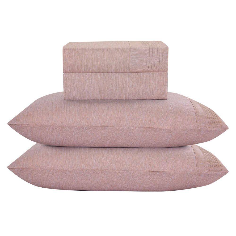 Jogo Cama Lençol Alba Casal Padrão Detalhes Plissados Percal 300 Fios 4 Peças - Roxo Malva